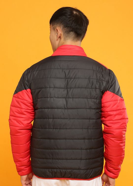 Red Black Designer Puffer Jacket For Men
