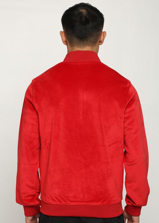 Premium Suede Red Bomber Jacket For Men