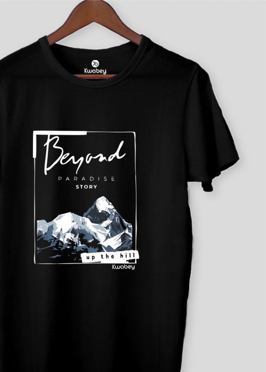 Beyond Paradise Black Half Sleeve T-Shirt For Men
