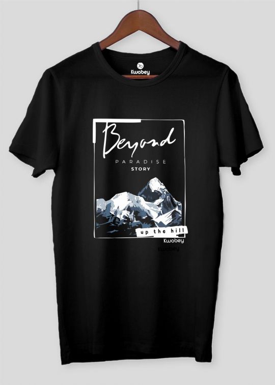 Beyond Paradise Black Half Sleeve T-Shirt For Men