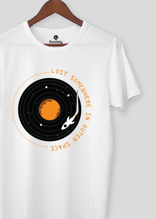 Lost Somewhere White Half Sleeve T-shirt For Men