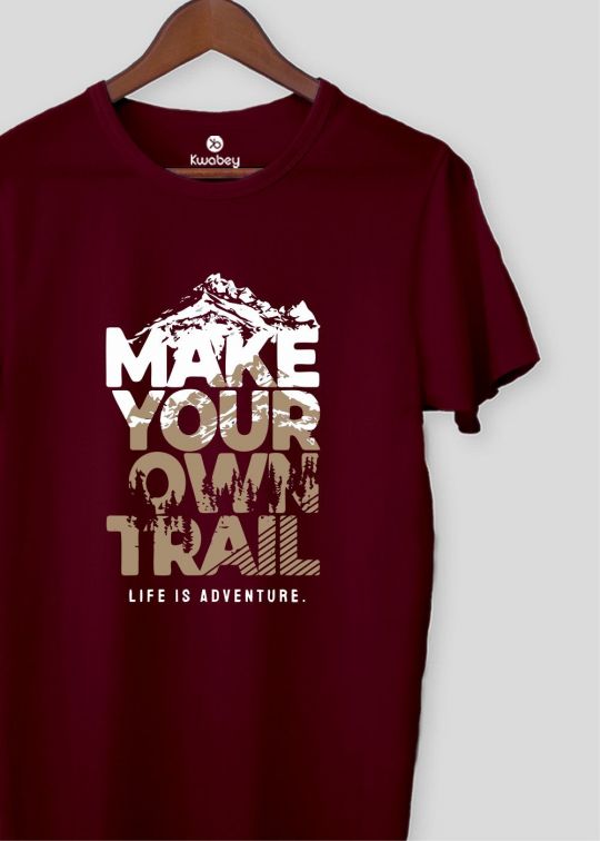 Life Is Adventure Maroon Half Sleeve T-shirt For Men
