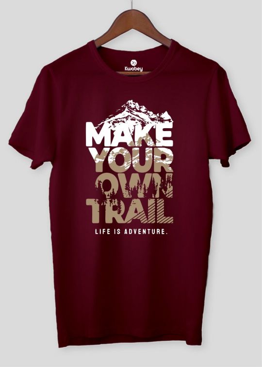 Life Is Adventure Maroon Half Sleeve T-shirt For Men