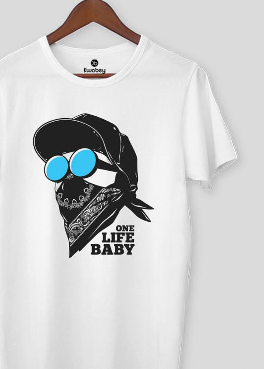 One Life baby White Half Sleeve T-shirt For Men