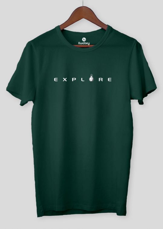 Explore Minimal Bottle Green Half Sleeve T-shirt For Men