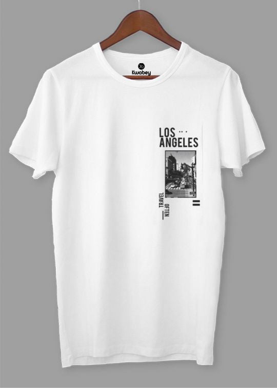 Travel Often White Half Sleeve T-Shirt For Men