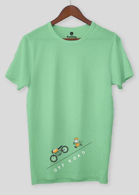 Off Road Mint Green Half Sleeve T-shirt For Men