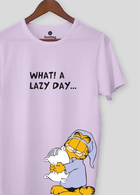 What A Lazy Day Lilac Half Sleeve T-Shirt For Men