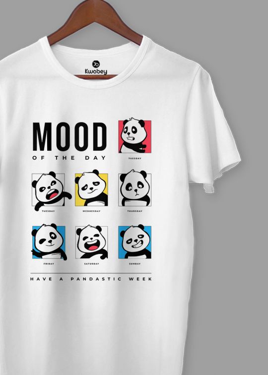 Mood Of The Day White Half Sleeve T-shirt For Men