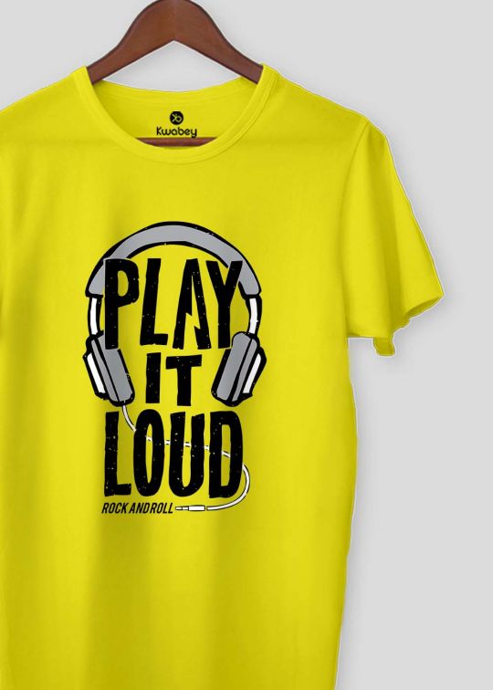 Play it Loud Pineapple Yellow Half Sleeve T-shirt For Men
