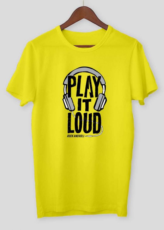 Play it Loud Pineapple Yellow Half Sleeve T-shirt For Men