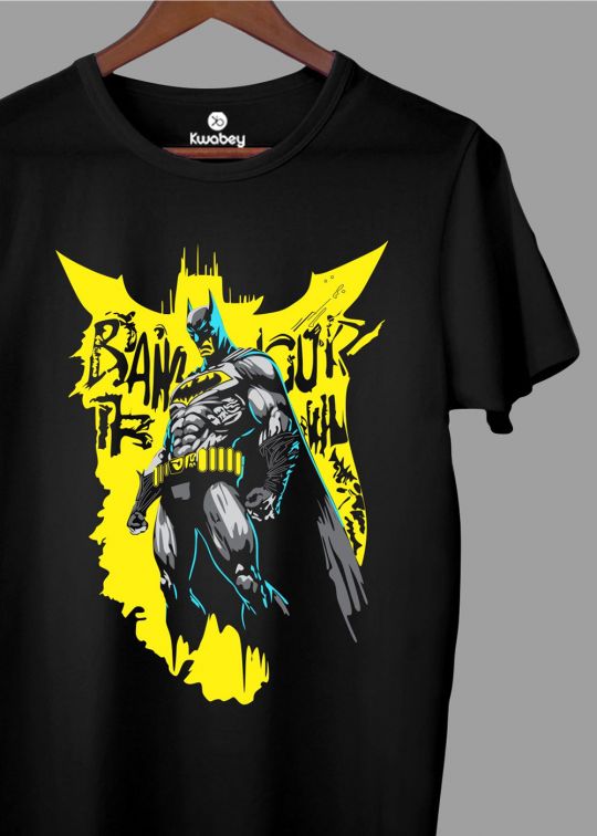 The Dark Knight Super Hero Comics Black Half Sleeve T-Shirt For Men