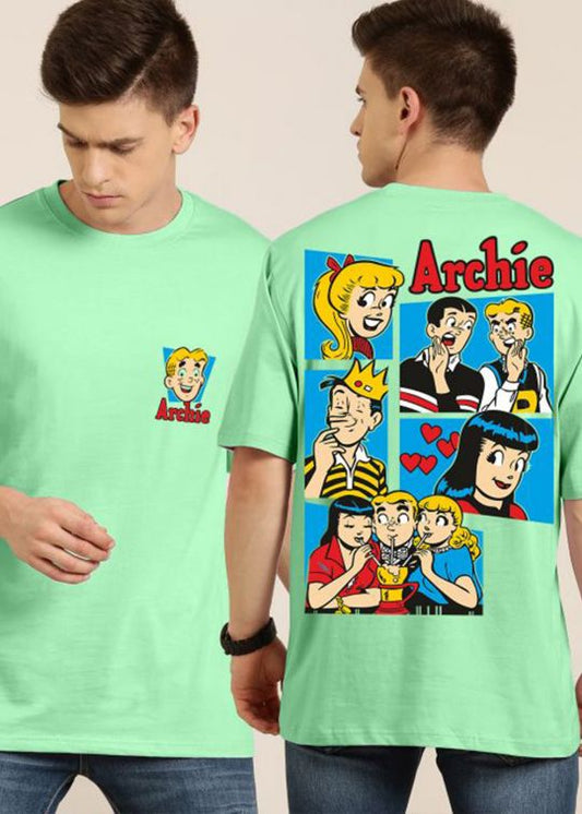 Archie Cartoon Oversized Mint Green t-shirt For Men