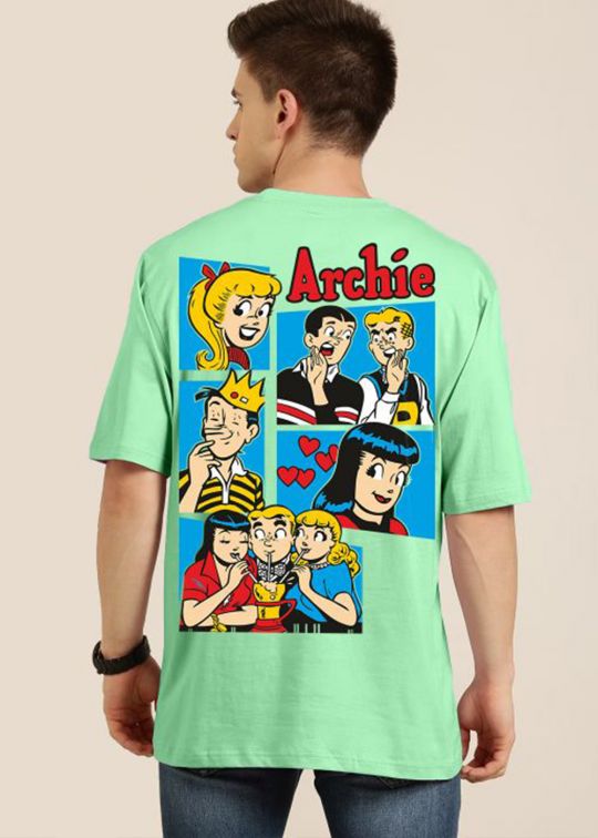 Archie Cartoon Oversized Mint Green t-shirt For Men