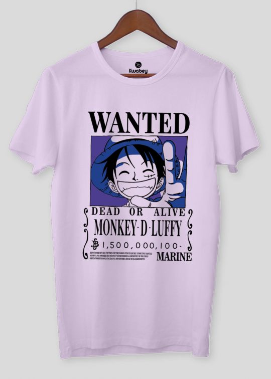 Wanted Dead Or Alive Lilac Half Sleeve T-Shirt For Men