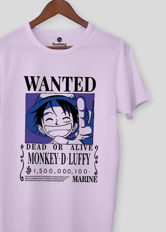 Wanted Dead Or Alive Lilac Half Sleeve T-Shirt For Men