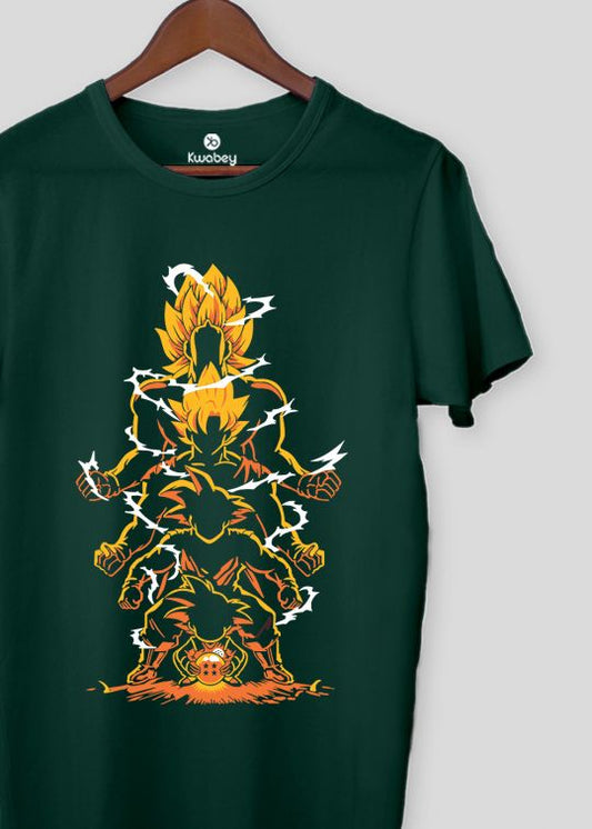 Goku Age Power Bottle Green Half Sleeve T-Shirt For Men