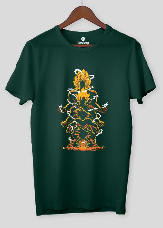 Goku Age Power Bottle Green Half Sleeve T-Shirt For Men