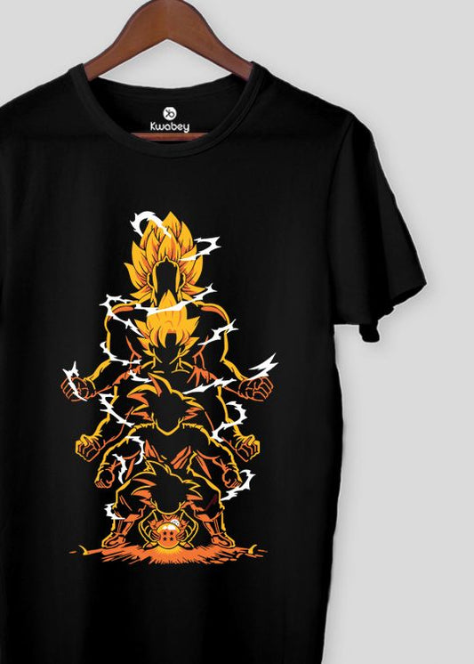 Goku Age Power Black Half Sleeve T-Shirt For Men