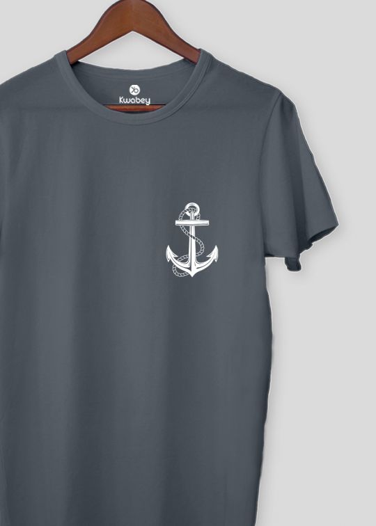Anchor Grey Half Sleeve T-shirt For Men