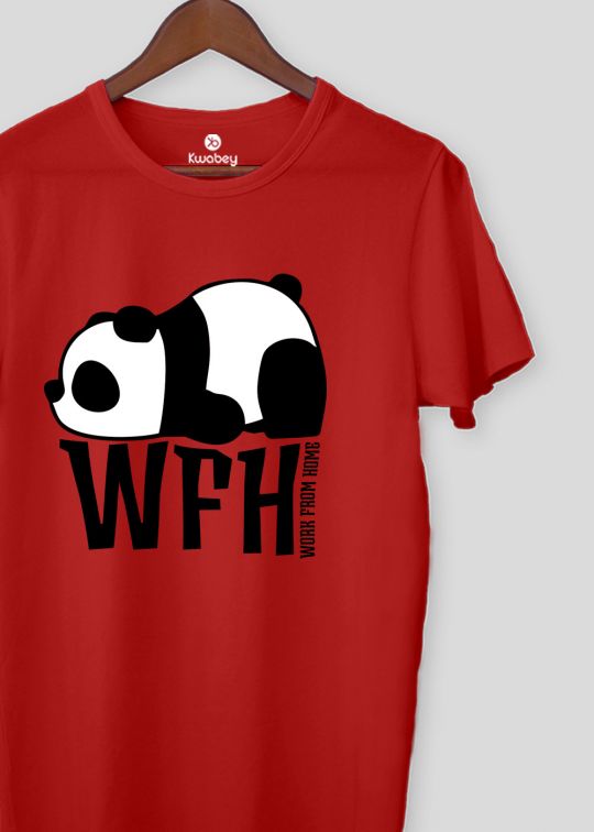 Work From Home Red Half Sleeve T-shirt For Men