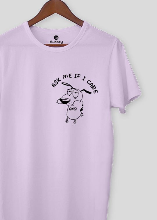 Ask Me If I care Lilac Half Sleeve T-Shirt For Men