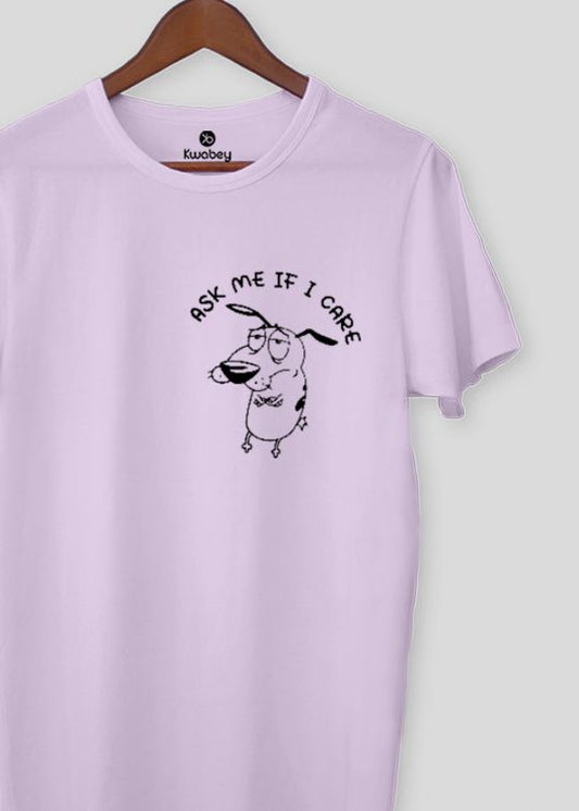 Ask Me If I care Lilac Half Sleeve T-Shirt For Men