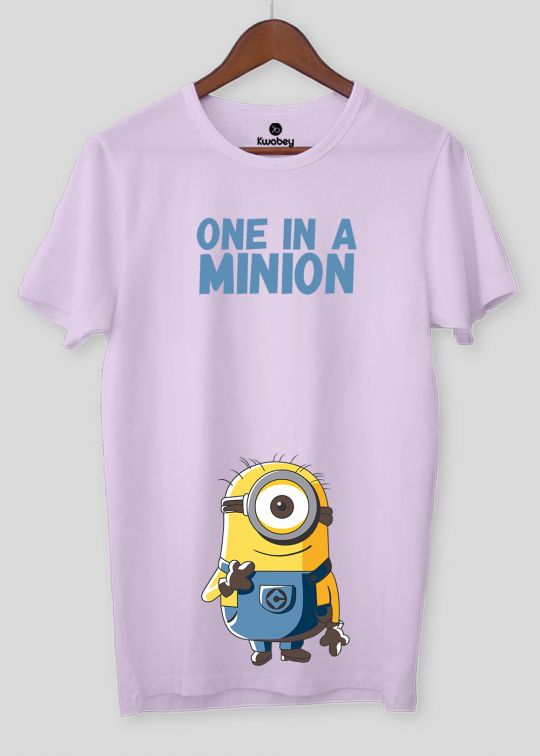 One In A Minion Lilac Half Sleeve T--Shirt For Men