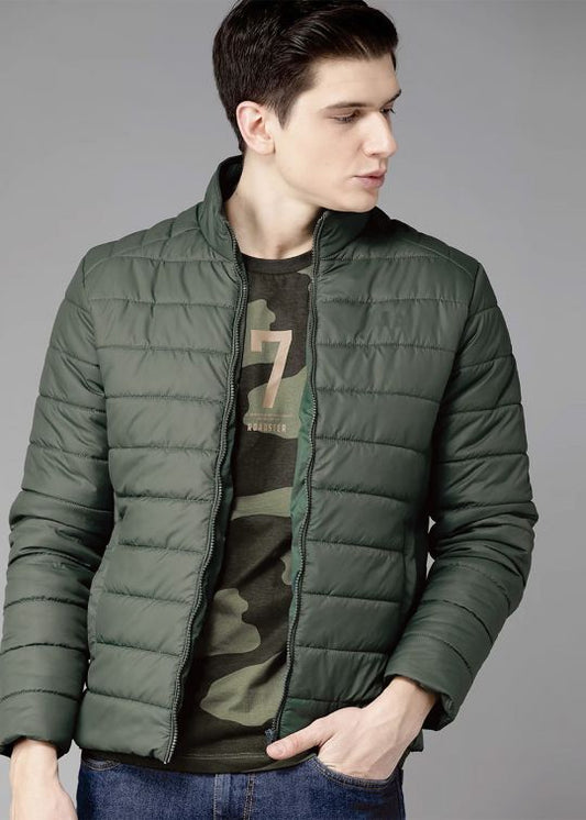 Olive Puffer Jacket For Men