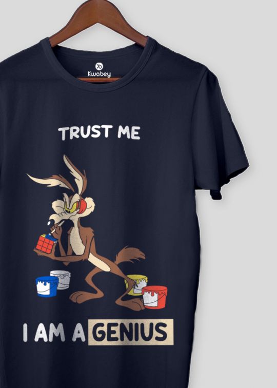 Trust Me I Am Genius Navy Half Sleeve T-Shirt For Men
