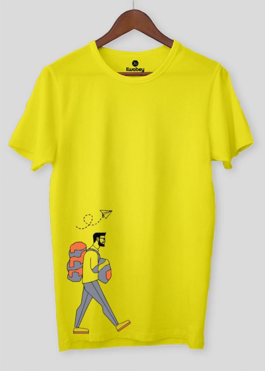 Traveler Pineapple Yellow Half Sleeve T-shirt For Men
