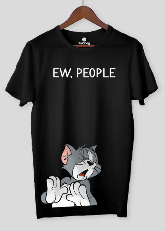 Ew People Black Half Sleeve T-Shirt For Men