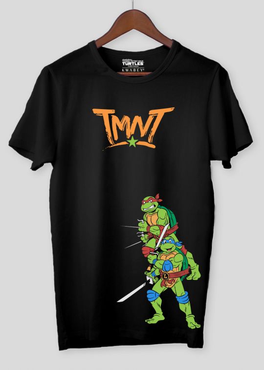 Offical TMNT Side Printed Black T-Shirt For Men