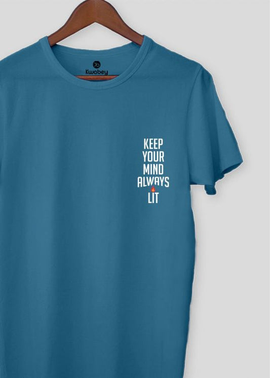 Lit Always Teal Half Sleeve T-shirt For Men