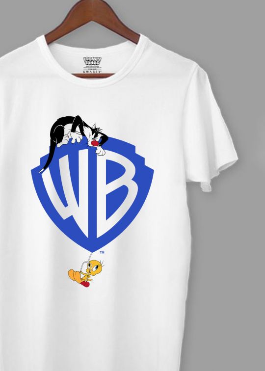WB Logo Sylvester And Tweety Half Sleeve T-Shirt For Men