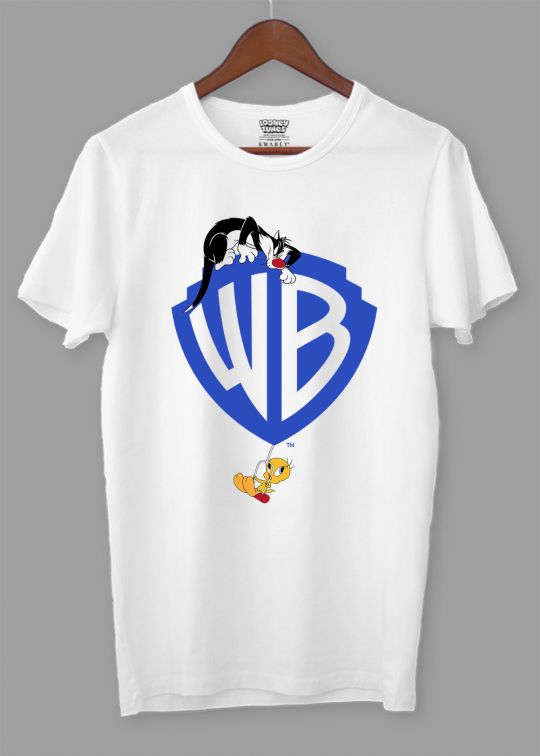 WB Logo Sylvester And Tweety Half Sleeve T-Shirt For Men