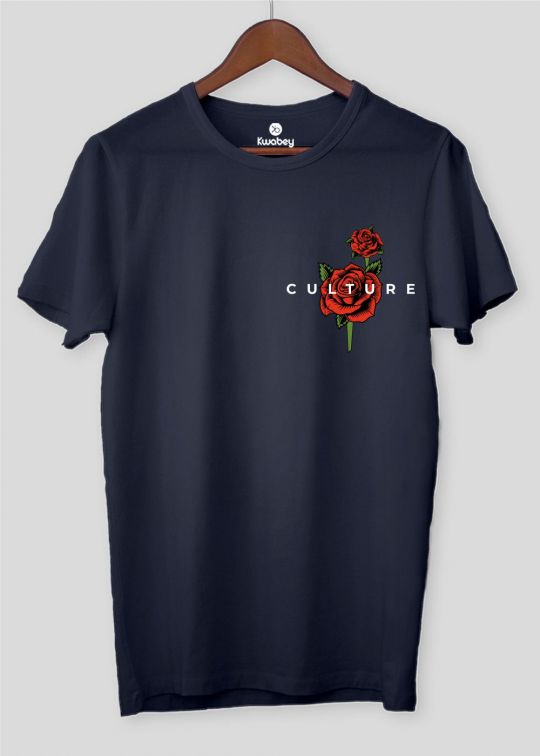 Culture Navy Half Sleeve T-shirt For Men