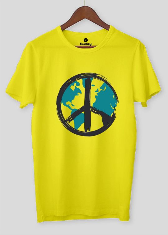 World Peace Pineapple Yellow Half Sleeve T-shirt For Men