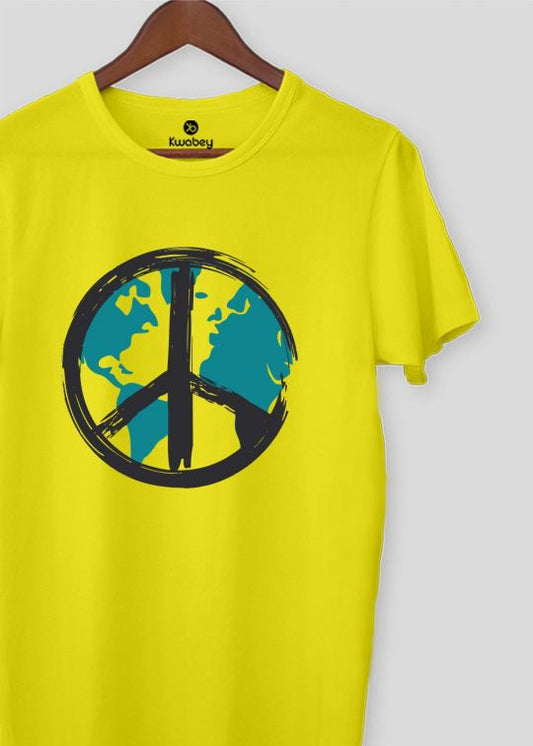World Peace Pineapple Yellow Half Sleeve T-shirt For Men