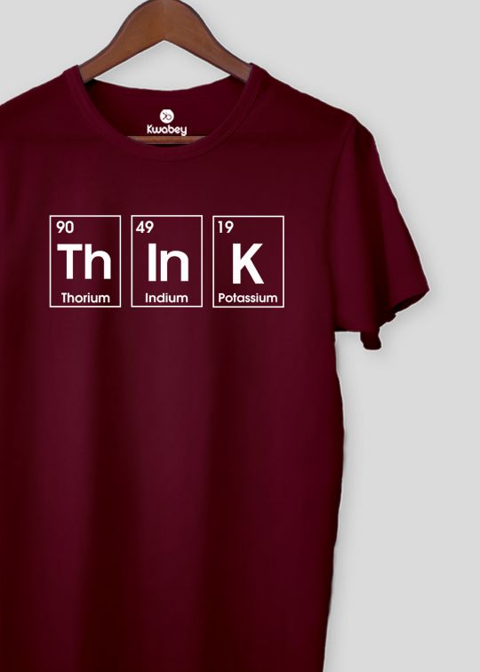 Think Mehroon Half SleeveT-Shirt For Men