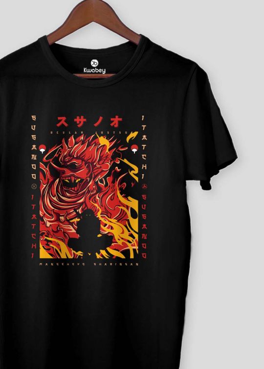 Susanu Black Half Sleeve T-shirt For Men