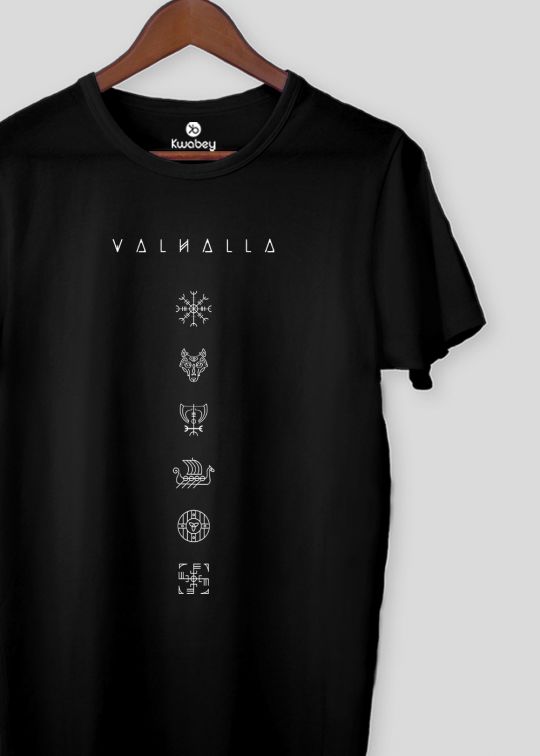 Valhalla Black Half Sleeve T-shirt For Men