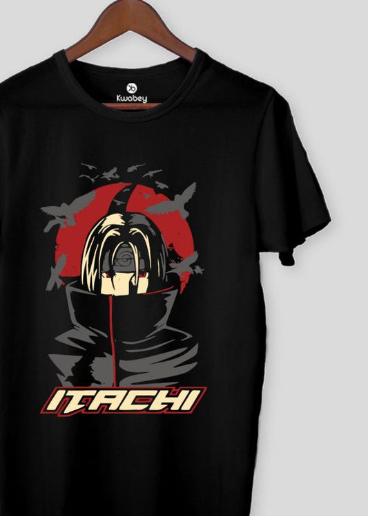 Itachi Uchiha Black Half Sleeve T-shirt For Men