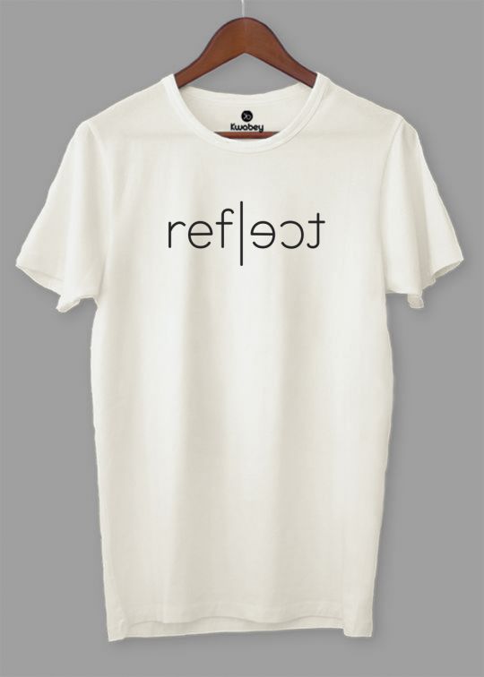 Reflect Egg Shell White Half Sleeve T-Shirt For Men