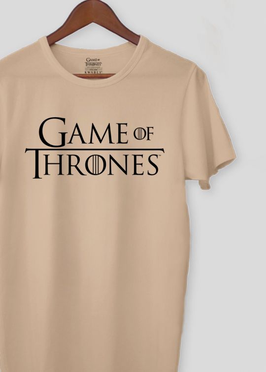 Offical Game Of Thrones Beige Half Sleeve T-Shirt For Men