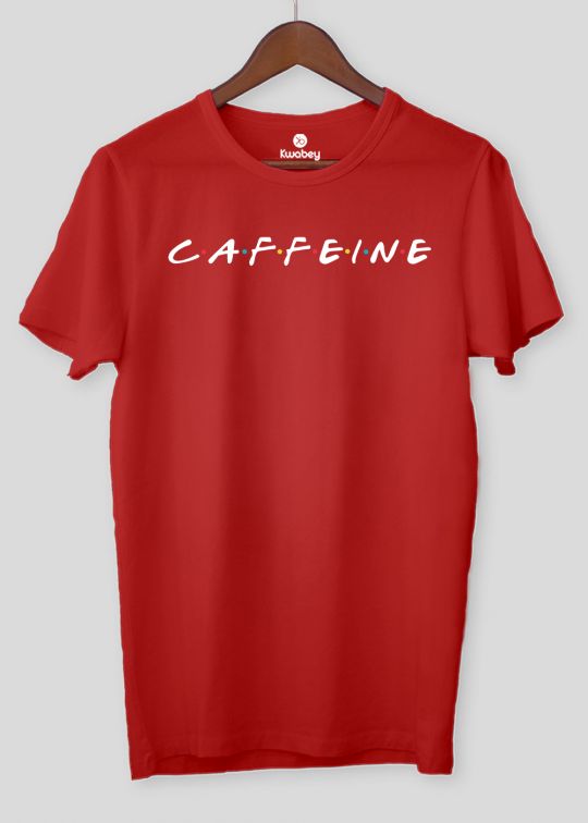 Caffine Red Half Sleeve T-Shirt For Men