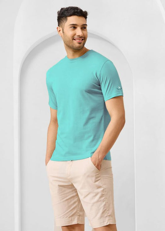 Solid Aqua Half Sleeve RN T-Shirt