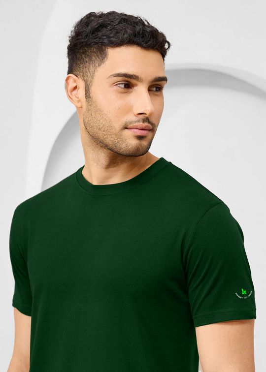 Solid Bottle Green Half Sleeve RN T-Shirt