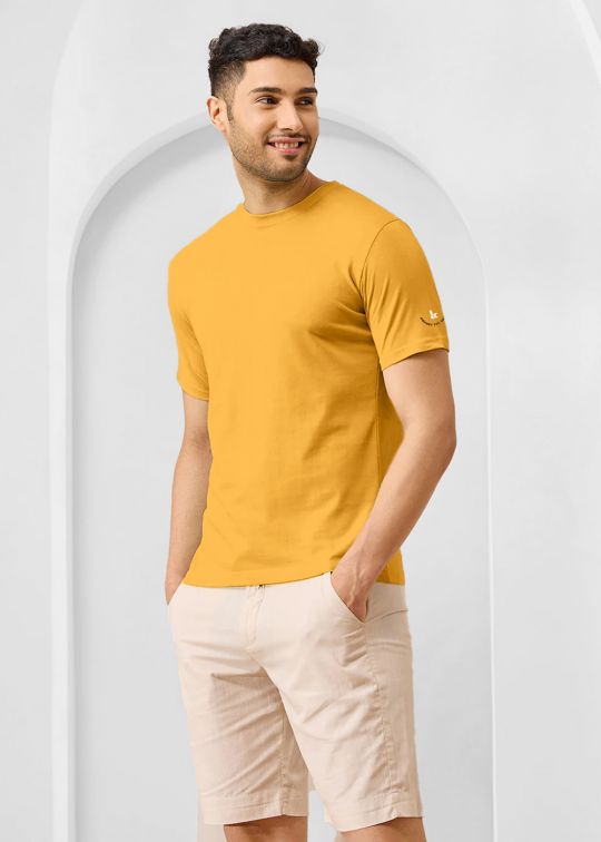 Solid Banana Half Sleeve RN T-Shirt