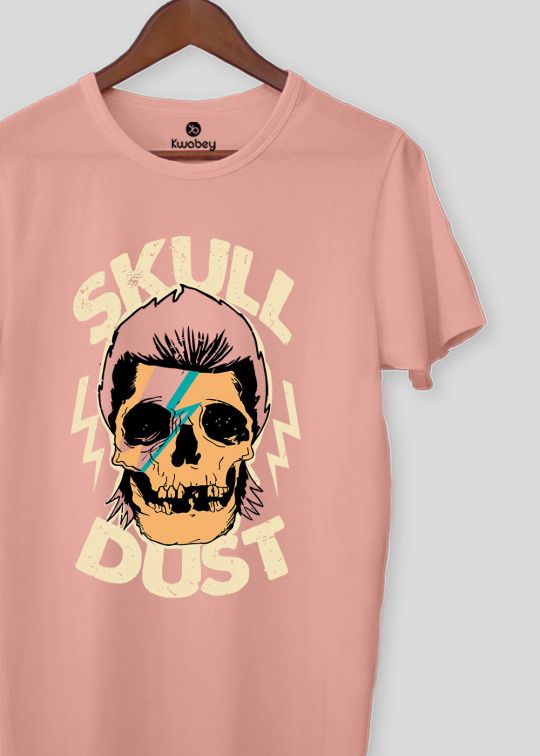 Skull Dust Pastel Pink Half Sleeve T-shirt For Men